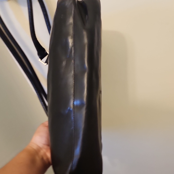 HOBO Vintage Y2k Grunge Classic Black Genuine Leather Shoulder Bag - Picture 6 of 10